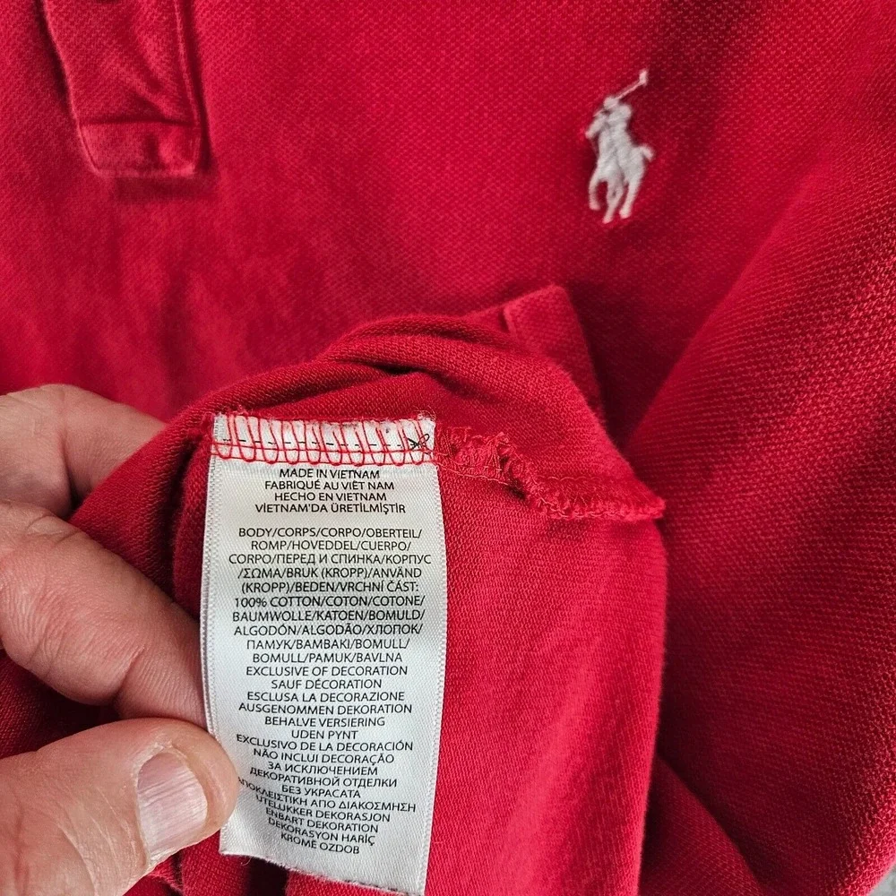 Polo Ralph Lauren Polo Shirt‎ Mens Large Red Short Sleeve Classic Fit Golf Rugby